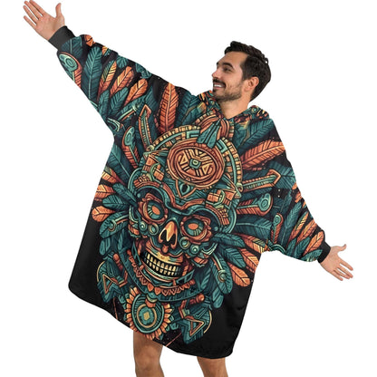 Chicano Blanket Hoodie Mayan Art Personalized Blanket