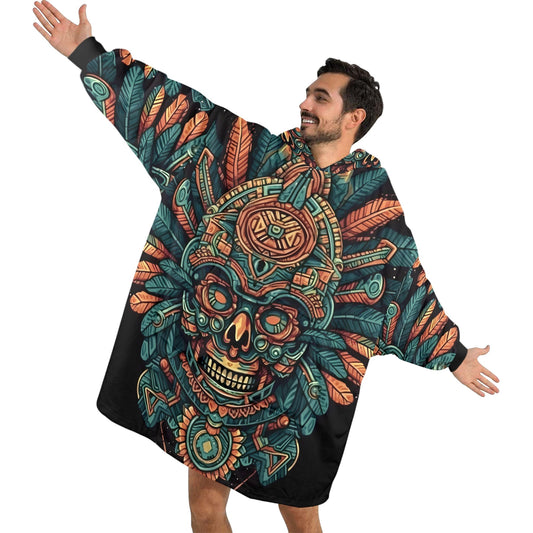 Chicano Blanket Hoodie Mayan Art Personalized Blanket