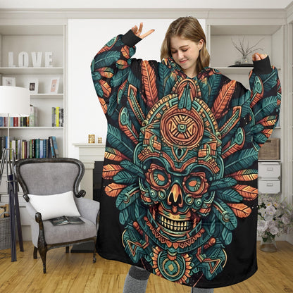 Chicano Blanket Hoodie Mayan Art Personalized Blanket