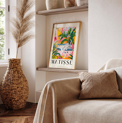 Sea Lion in Bathtub Art Print: Tropical Matisse Style Bathroom Art