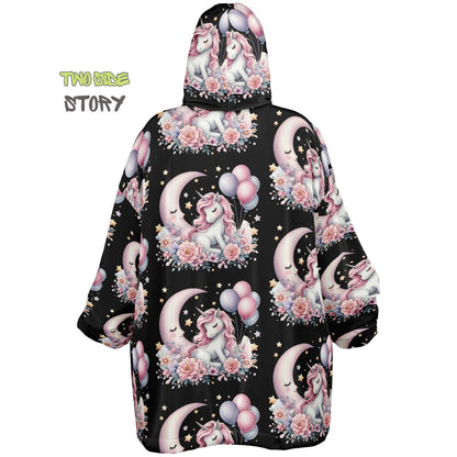 Unisex Cute Kawaii Unicorn Print Snug Hoodie,Printed Hooded Blanket with Sleeves, Lounge Wear, Novelty Gifts, Birthday Gift ,Christmas Gifts