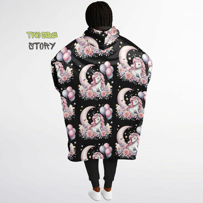 Unisex Cute Kawaii Unicorn Print Snug Hoodie,Printed Hooded Blanket with Sleeves, Lounge Wear, Novelty Gifts, Birthday Gift ,Christmas Gifts