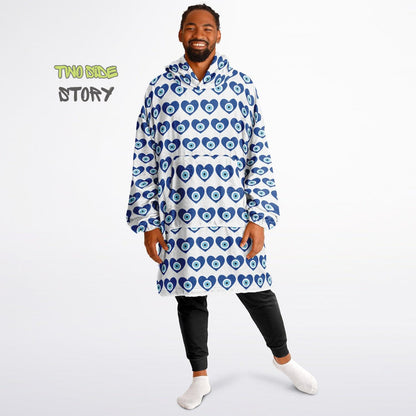 Evil Eye Print Snug Hoodie,Mykonos Eye Printed Hooded Blanket with Sleeves,Lounge Wear,Unique,Novelty Gifst,Novelty Birthday Christmas Gifts