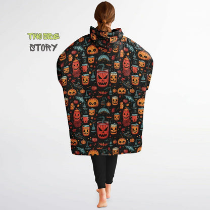 Fun Halloween Print Snug Hoodie,Printed Hooded Blanket,Blanket Sleeves,Lounge Wear,Unique,Novelty Birthday Christmas Gifts,Gift for Him Her