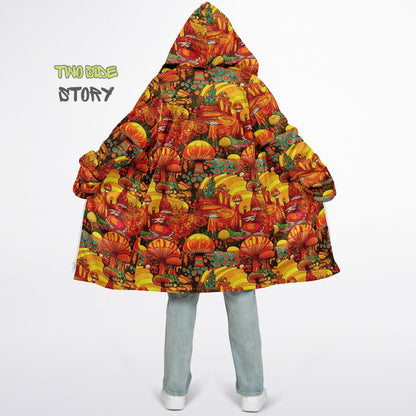 Trippy Psychedelic Mushrooms Printed Microfleece Zipper Jacket, Printed Hoodie,Trippy Cloak, Gift for Him, Unique Christmas Birthday Gifts