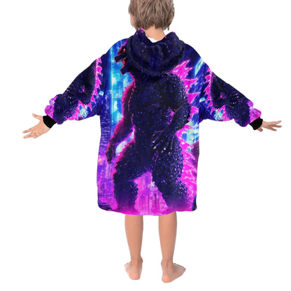 Kids Blanket Hoodie Godzilla Gojira Kaiju Blankets Art Neon