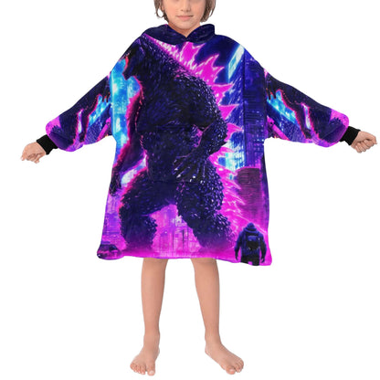 Kids Blanket Hoodie Godzilla Gojira Kaiju Blankets Art Neon