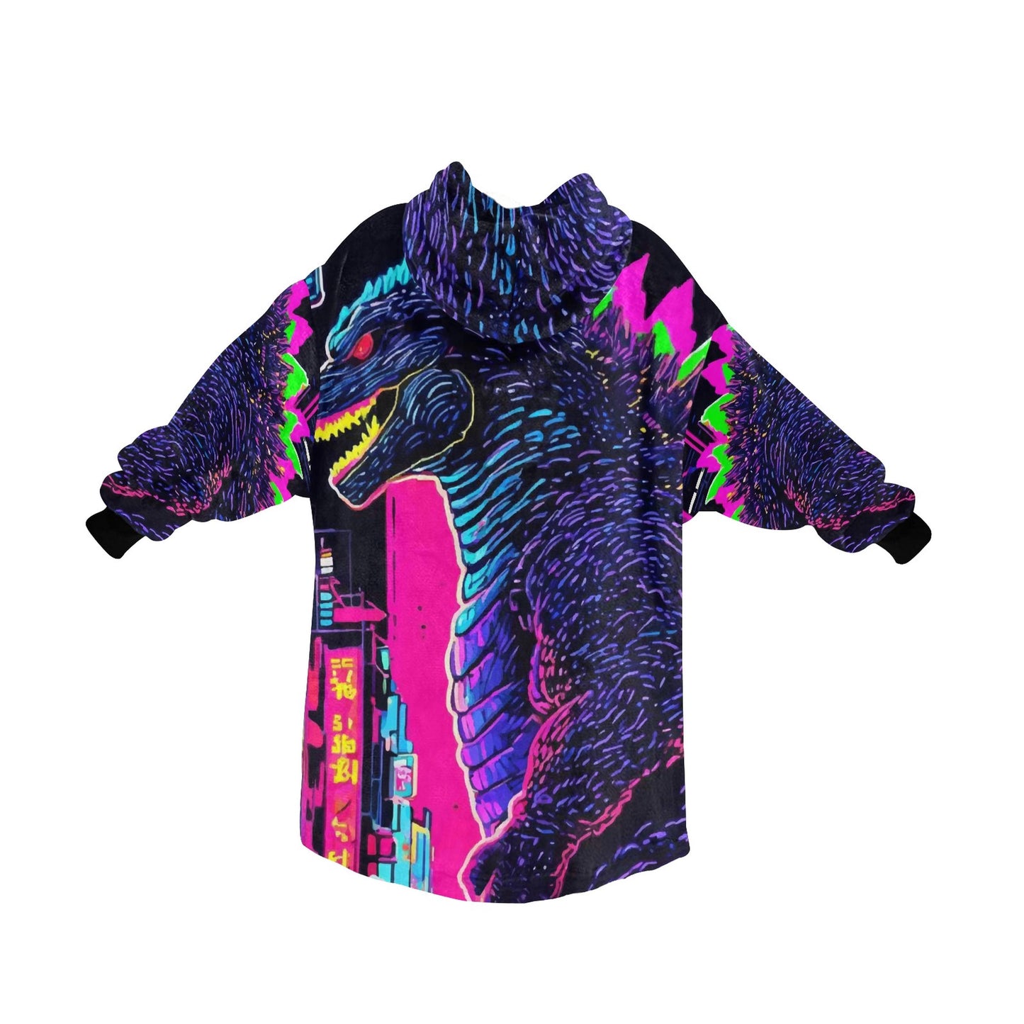 Kids Blanket Hoodie Godzilla Gojira Kaiju Blankets Art Comics Retro Neon Cartoon Monster