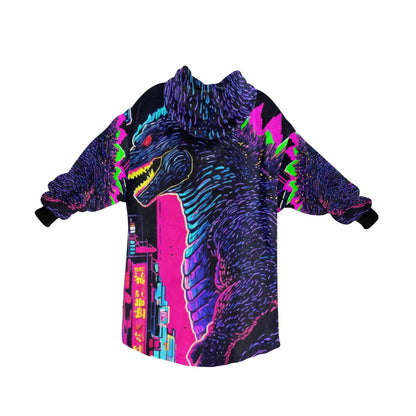 Kids Blanket Hoodie Godzilla Gojira Kaiju Blankets Art Comics Retro Neon Cartoon Monster