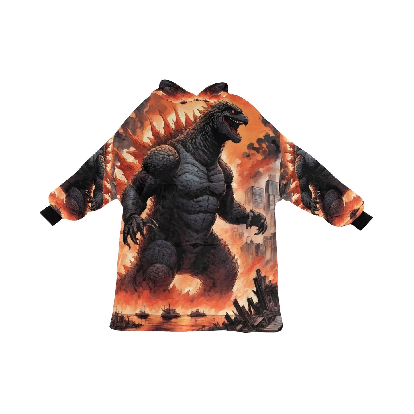 Godzilla Hoodie Blanket Godzilla Gojira Kaiju Blankets Comics Retro Neon Cartoon Godzillas