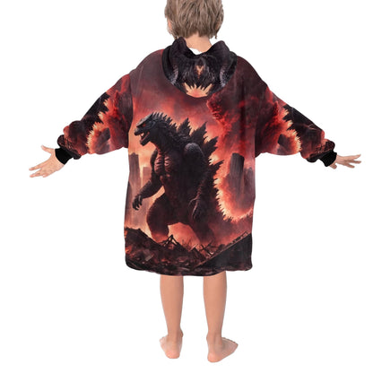 Hoodie Blanket Godzilla Gojira Kaiju Blankets Comics Retro Cartoon Godzillas