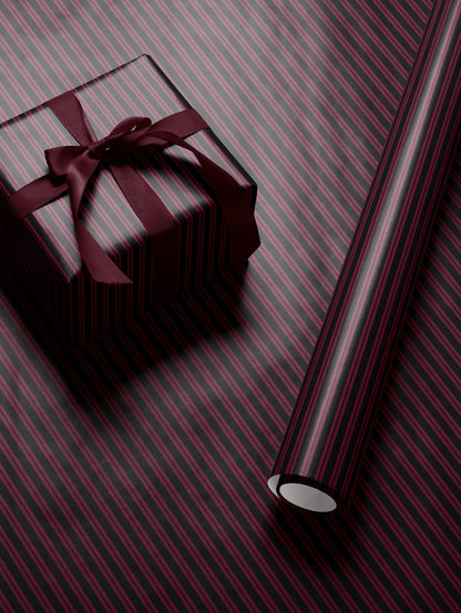 Pink and Black Striped Gift Wrap Moody Wrapping Paper Halloween Party Decor Fall Gift Wrap Romantic Gift for Her Birthday Gift Gothic Decor