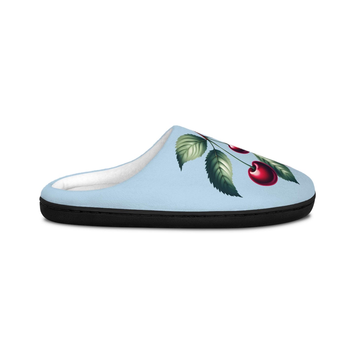 Women's Indoor Slippers Lightblue Slipper Dark Redcherries Houseshoeslipper For Fruitlovers Gifts-for Home Body Soft Fleece Slippers