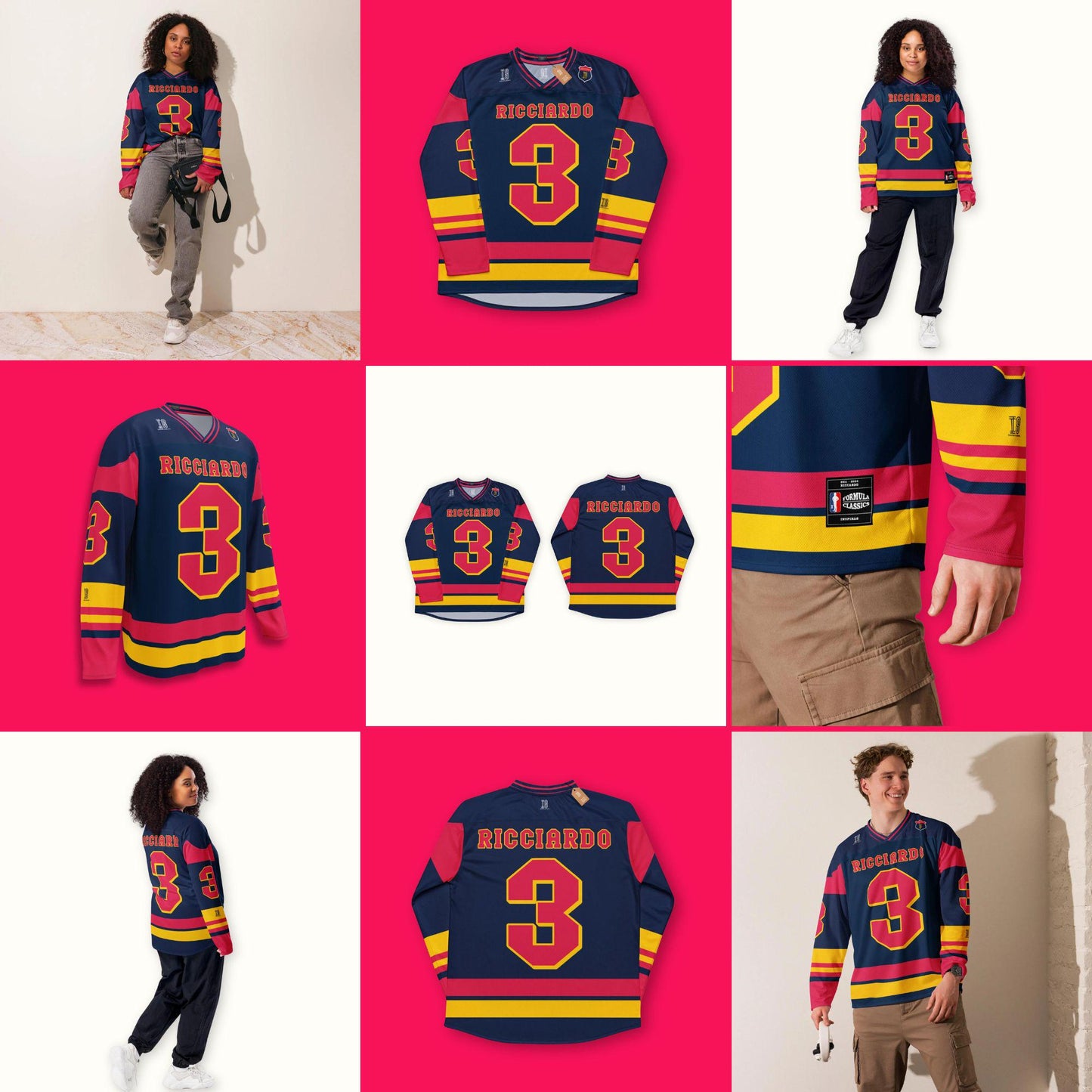 Unisex Oversized Racing Jersey – Lightweight Racing Hockey Jersey with Bold Number 3
