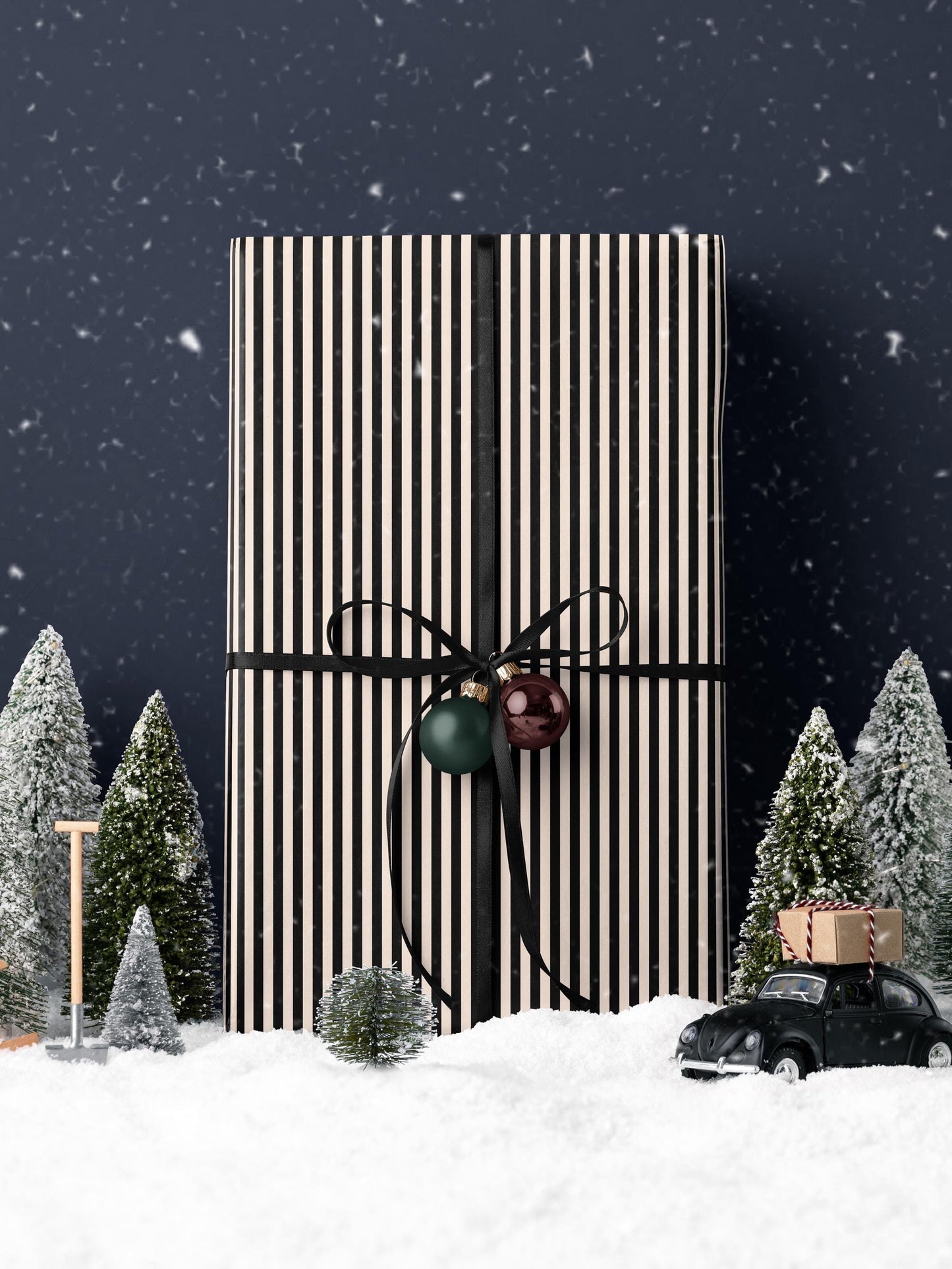 Stripe Wrapping Paper Birthday Gift Wrap Anniversary Wrapping Paper Elegant Gift Wrap Wedding Gift Wrap Special Occasion Gift Wrap Black