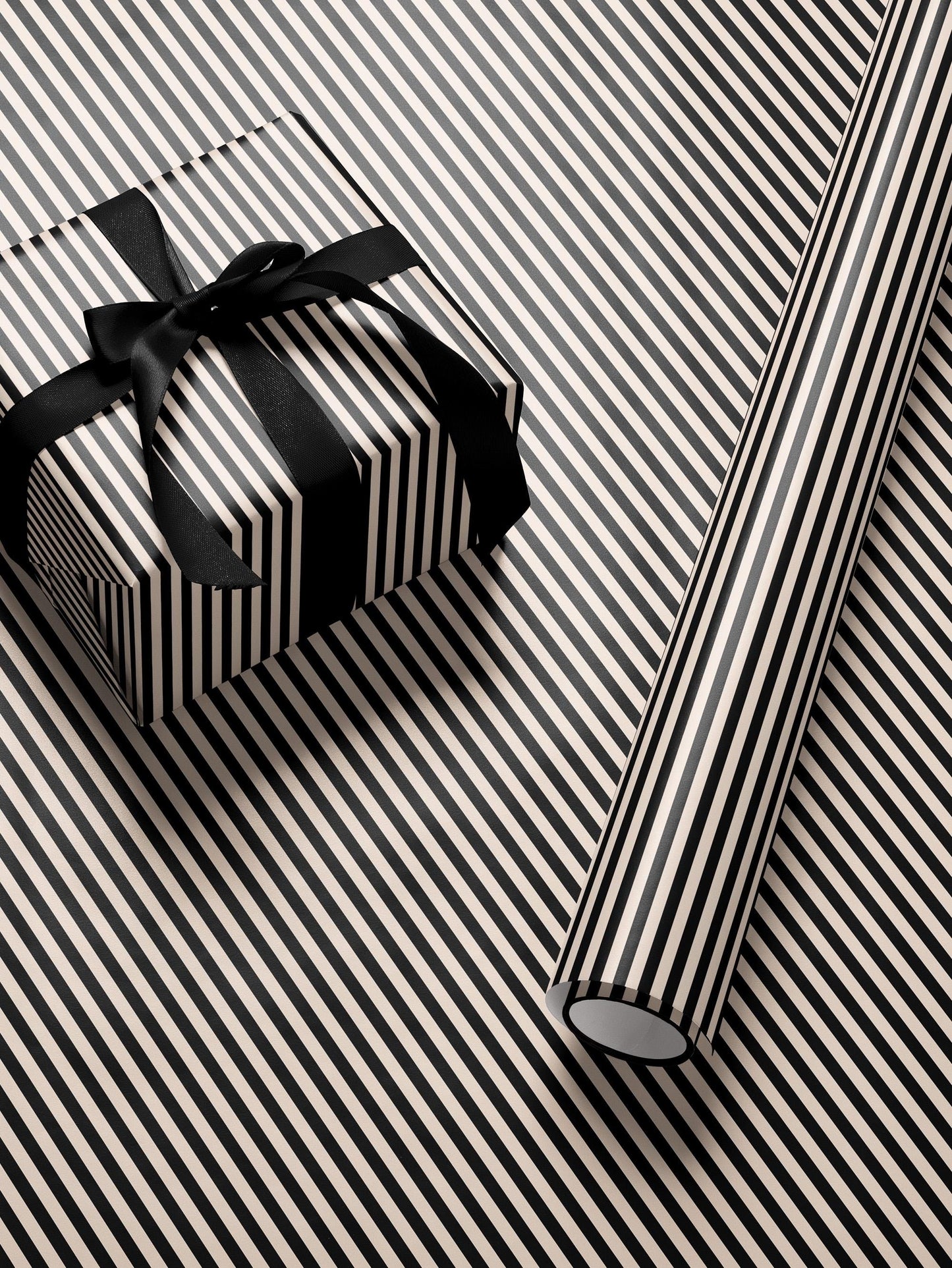 Stripe Wrapping Paper Birthday Gift Wrap Anniversary Wrapping Paper Elegant Gift Wrap Wedding Gift Wrap Special Occasion Gift Wrap Black