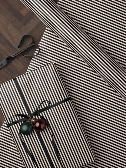 Stripe Wrapping Paper Birthday Gift Wrap Anniversary Wrapping Paper Elegant Gift Wrap Wedding Gift Wrap Special Occasion Gift Wrap Black