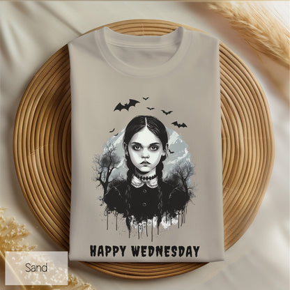 Happy Wednesday Goth T-Shirt: Spooky Season Graphic Tee