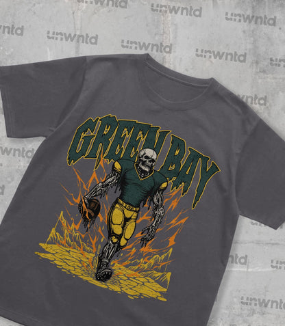 Green Bay Football Shirt - Graphic Tees - Skeleton Shirt - Merch Tee - Gift Shirt - Bootleg Shirt - Vintage - Skeleton Football Shirt