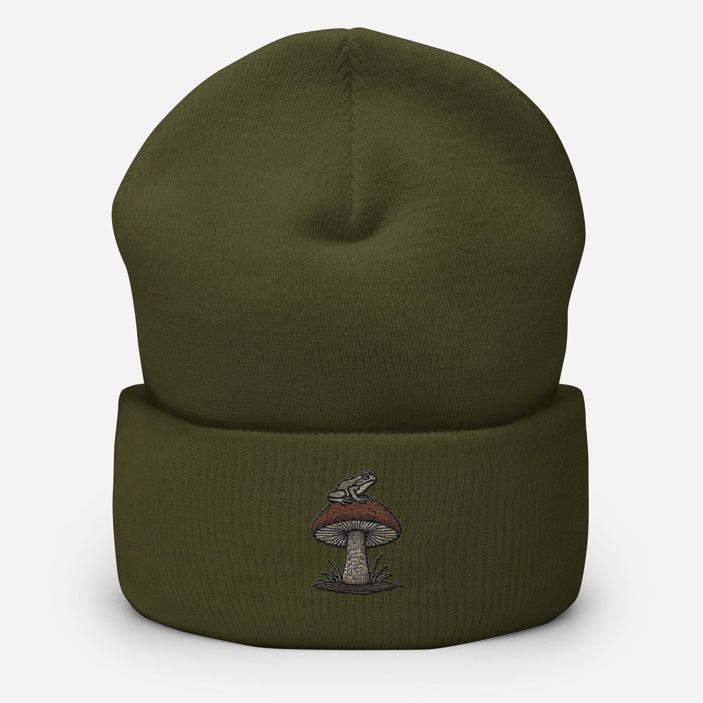 Embroidered Top Hopper Mushroom Society Frog Beanie - Cozy, Stylish, and Unique Headwear Great Gift