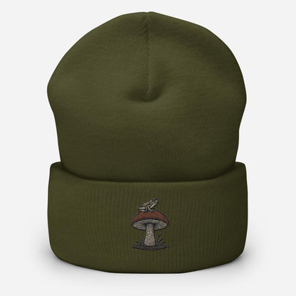 Embroidered Top Hopper Mushroom Society Frog Beanie - Cozy, Stylish, and Unique Headwear Great Gift