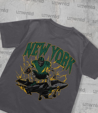 New York Football Shirt - Graphic Tees - Skeleton Shirt - Merch Tee - Gift Shirt - Bootleg Shirt - Vintage - Skeleton Football Shirt