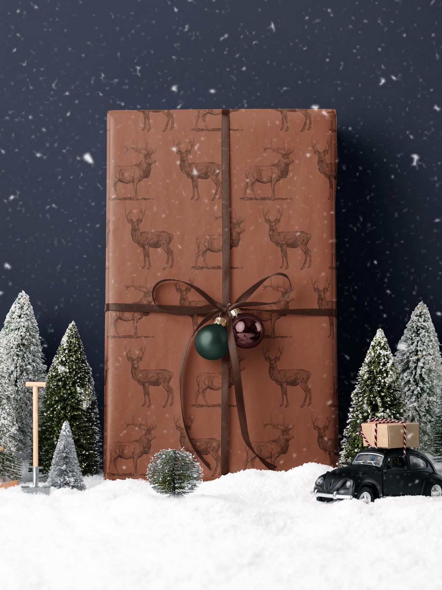 Forest Wrapping Paper Deer Gift Wrap Elk Wrapping Paper Bachelor Party Gift for Him Manly Gift Box Wrap Outdoor Theme Party Hunting Gift