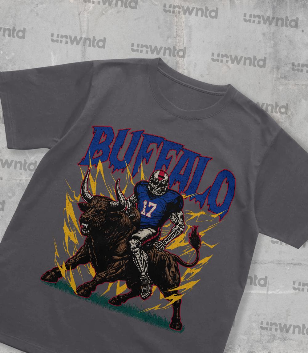 Buffalo Football Shirt - Graphic Tees - Skeleton Shirt - Merch Tee - Gift Shirt - Bootleg Shirt - Vintage - Skeleton Football Shirt