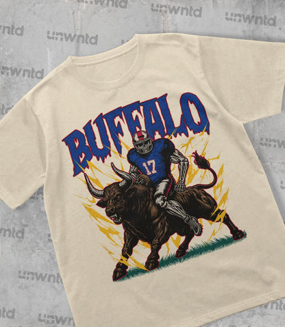 Buffalo Football Shirt - Graphic Tees - Skeleton Shirt - Merch Tee - Gift Shirt - Bootleg Shirt - Vintage - Skeleton Football Shirt
