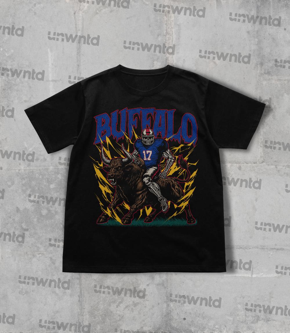 Buffalo Football Shirt - Graphic Tees - Skeleton Shirt - Merch Tee - Gift Shirt - Bootleg Shirt - Vintage - Skeleton Football Shirt