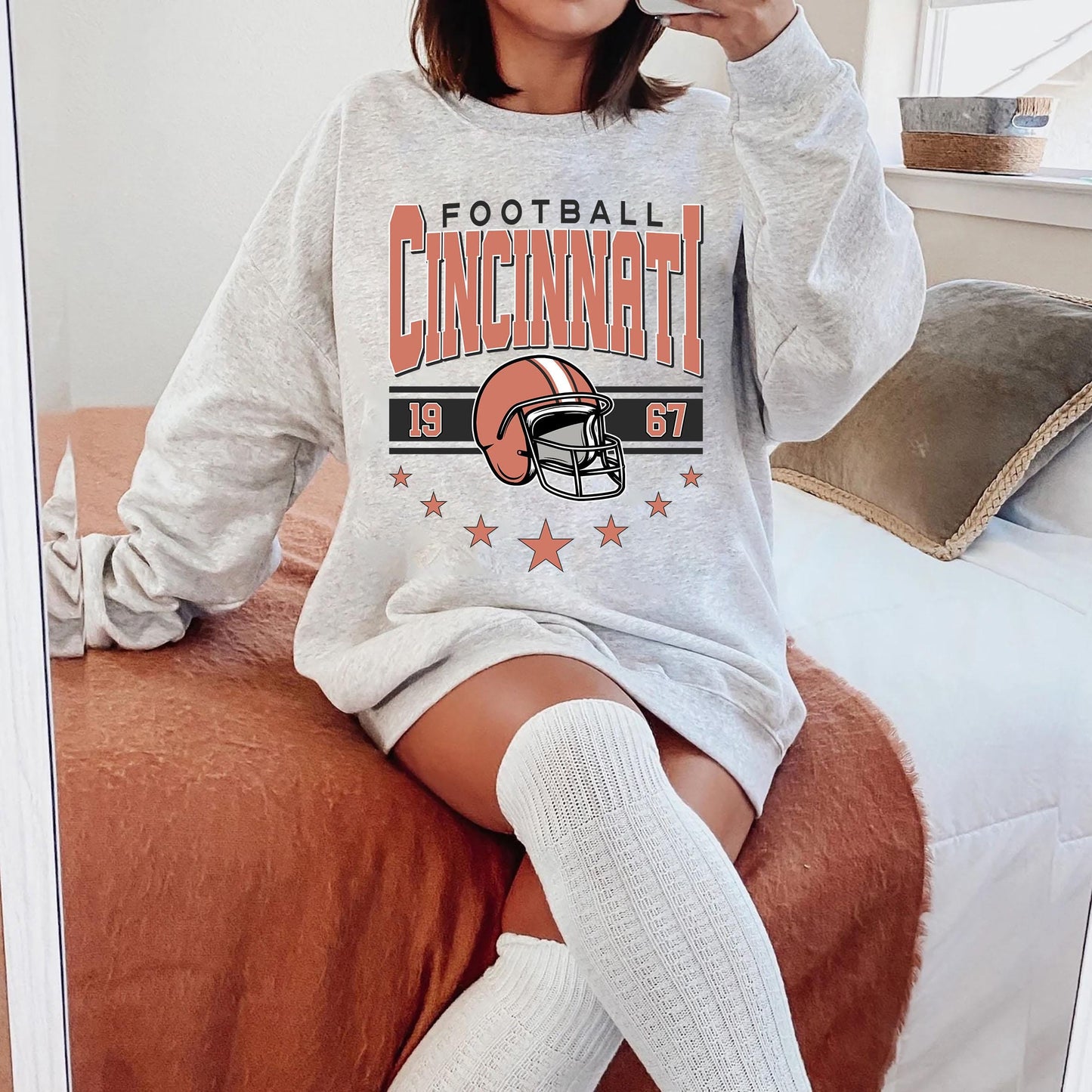 Trendy Cincinnati Game Day Shirt, Retro Cincinnati Football Sweatshirt, Cincinnati Shirt, Game Day Shirt, Cincinnati Football Fan Gift.