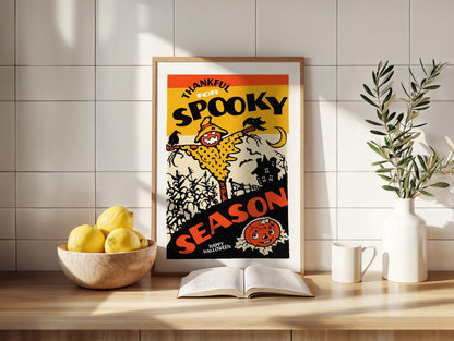 Spooky Halloween Print Retro Halloween Art Poster Kitchen Wall Art Halloween Home Decor Digital Print Printable Art Halloween Party Gift