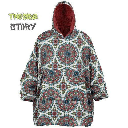Mandala Print Reversible Snug Hoodie,Hooded Blanket,Blanket Sleeves,Lounge Wear,Novelty Birthday Christmas Gifts,Gift for Her,Gift for Yogi