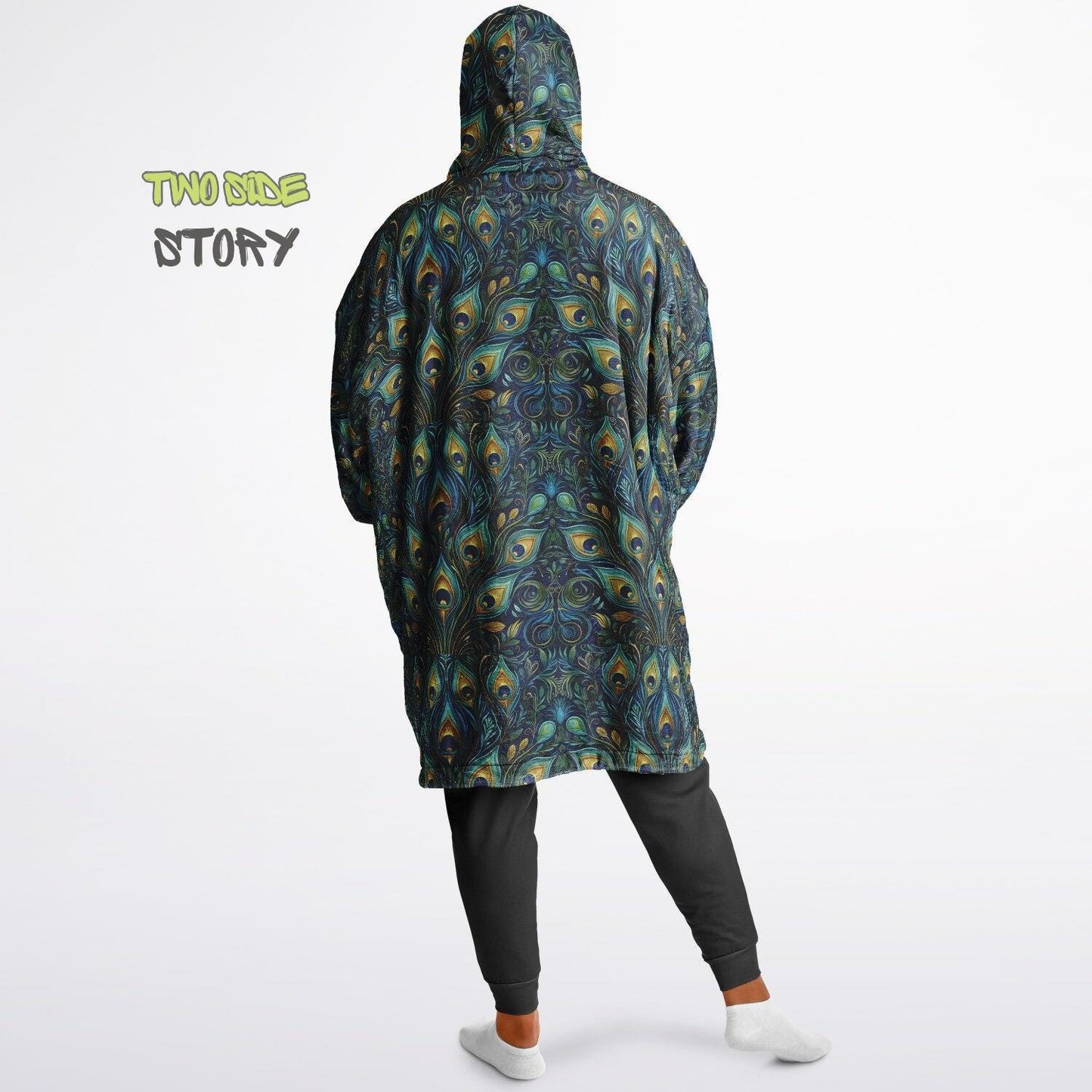 Psychedelic Trippy Print Reversible Snug Hoodie,Hooded Pullover Blanket Sleeves,Lounge Wear, Novelty Birthday Christmas Gifts for Him Her