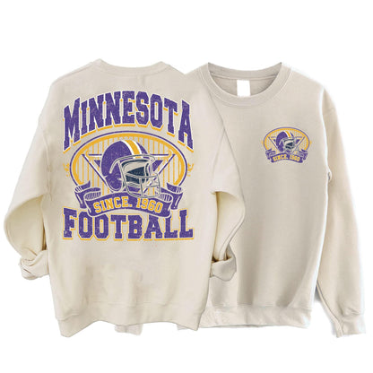 Minnesota Football Sweatshirt, Graphic Tee Gift For Football Fan Sport, Shirt Retro Style 90s Vintage Unisex Crewneck, Sun Day Football.