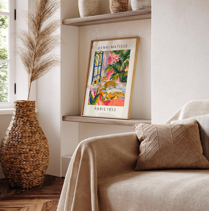 Cheetah in Bathtub Art Print: Funny Mid-Century Modern Bathroom Decor