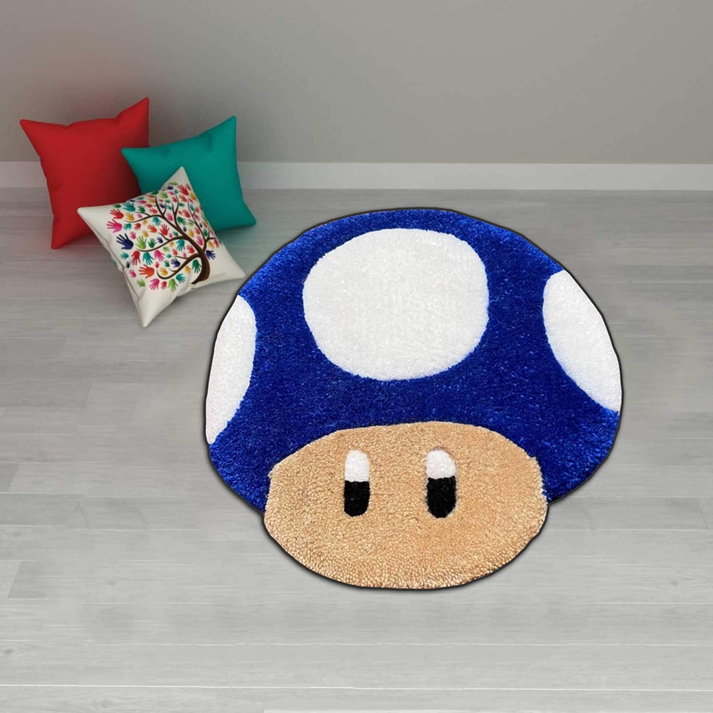 M-ario rug, red mushroom rug, toad rug, retro game area rug, gaming room decor, mushroom rug, custom rug,Halloween gift,Christmas gift rug