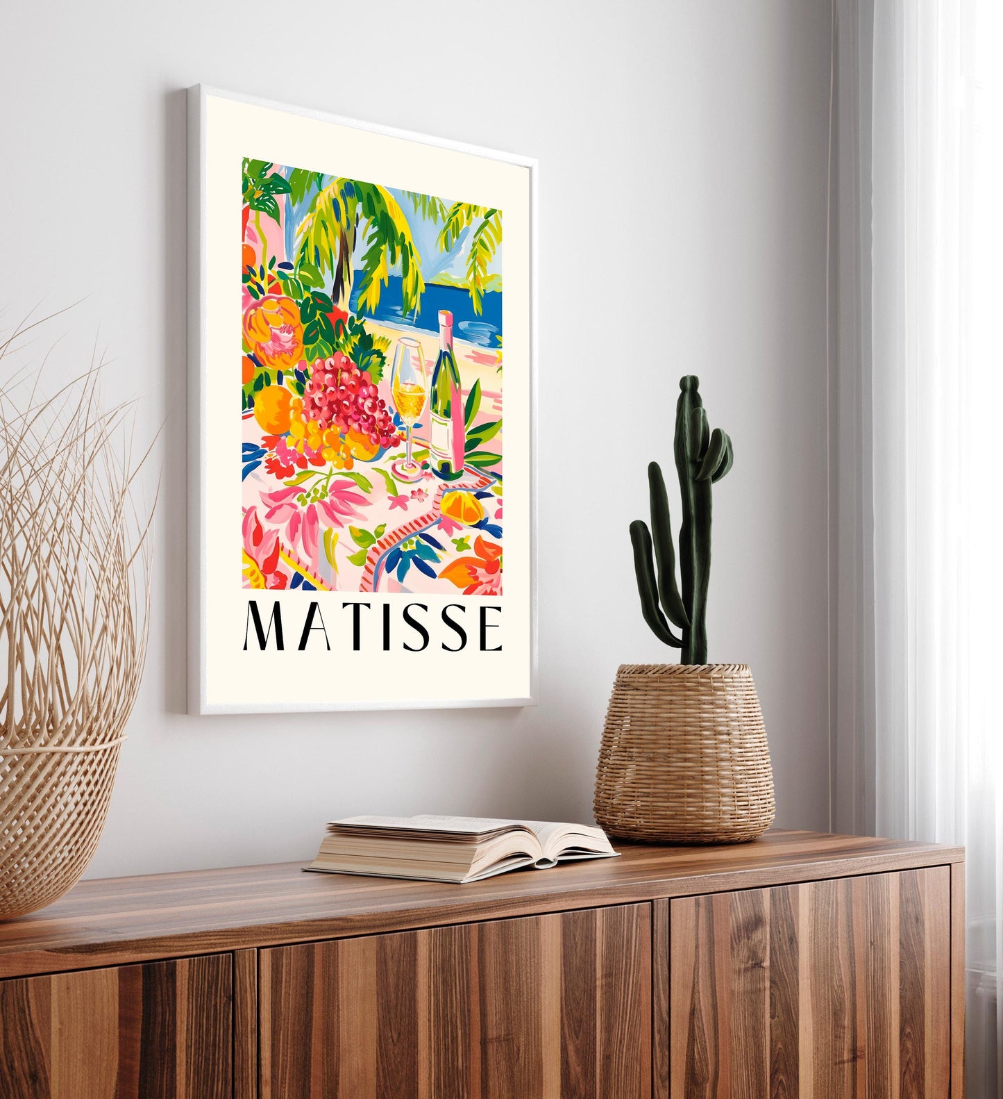 Wine on Beach Print: Fauvism Style, Coastal Cowgirl Decor