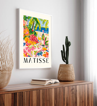 Wine on Beach Print: Fauvism Style, Coastal Cowgirl Decor