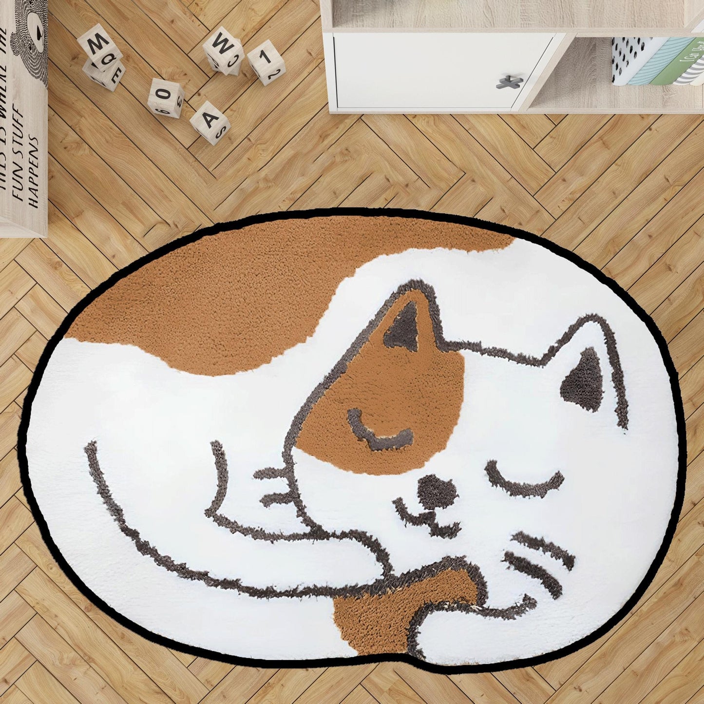 sleepy cat rug, nap cat rug, custom pet  rug, cat gift rug, personalized animals rug, kids room rug, Black cat,brown cat,brown tabby cat rug