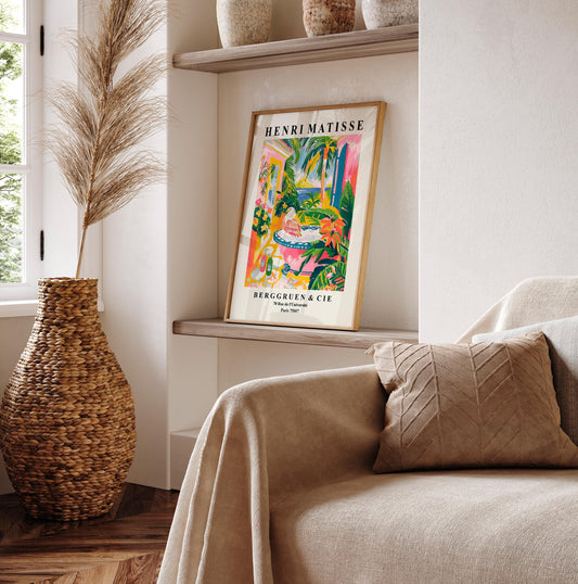 Matisse Style Eagle in Bathtub Art Print: Maximalist Bathroom Decor