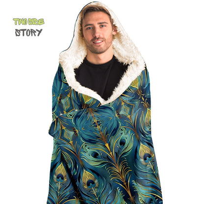 Micro-fleece Psychedelic Printed Jacket Hooded Cloak, Psychedelic Clothes, Festival Rave Party Wear, Festival Cape, Hooded Wearable Blanket