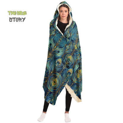 Micro-fleece Psychedelic Printed Jacket Hooded Cloak, Psychedelic Clothes, Festival Rave Party Wear, Festival Cape, Hooded Wearable Blanket