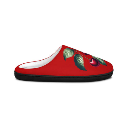 SlippersGift Christmas RedCherries IndoorShoes for Women FestiveHoliday Red HouseSlippers CozyGift for Her WinterHome Houseshoes
