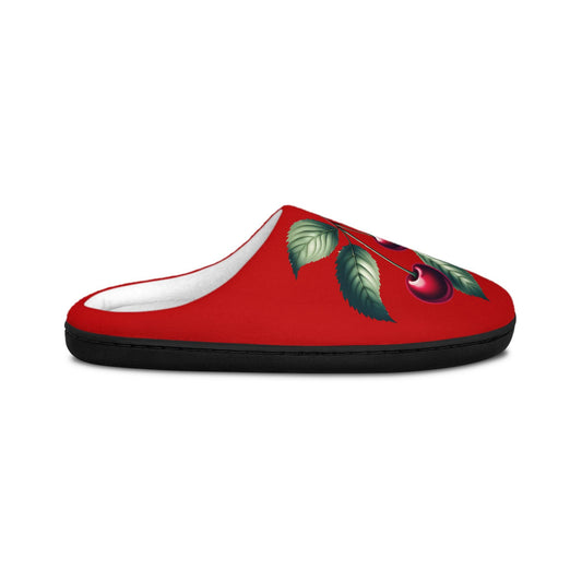 SlippersGift Christmas RedCherries IndoorShoes for Women FestiveHoliday Red HouseSlippers CozyGift for Her WinterHome Houseshoes