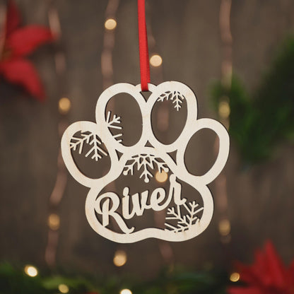 Personalized Pet Paw Ornament | Custom Dog Christmas Ornament | Cat 2025 Ornament | Dog Bone Holiday Decor