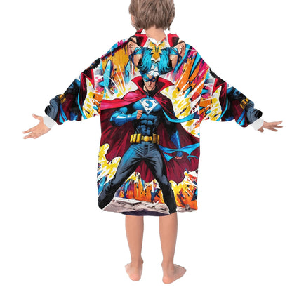 Kids Blanket Hoodie Superhero Hero