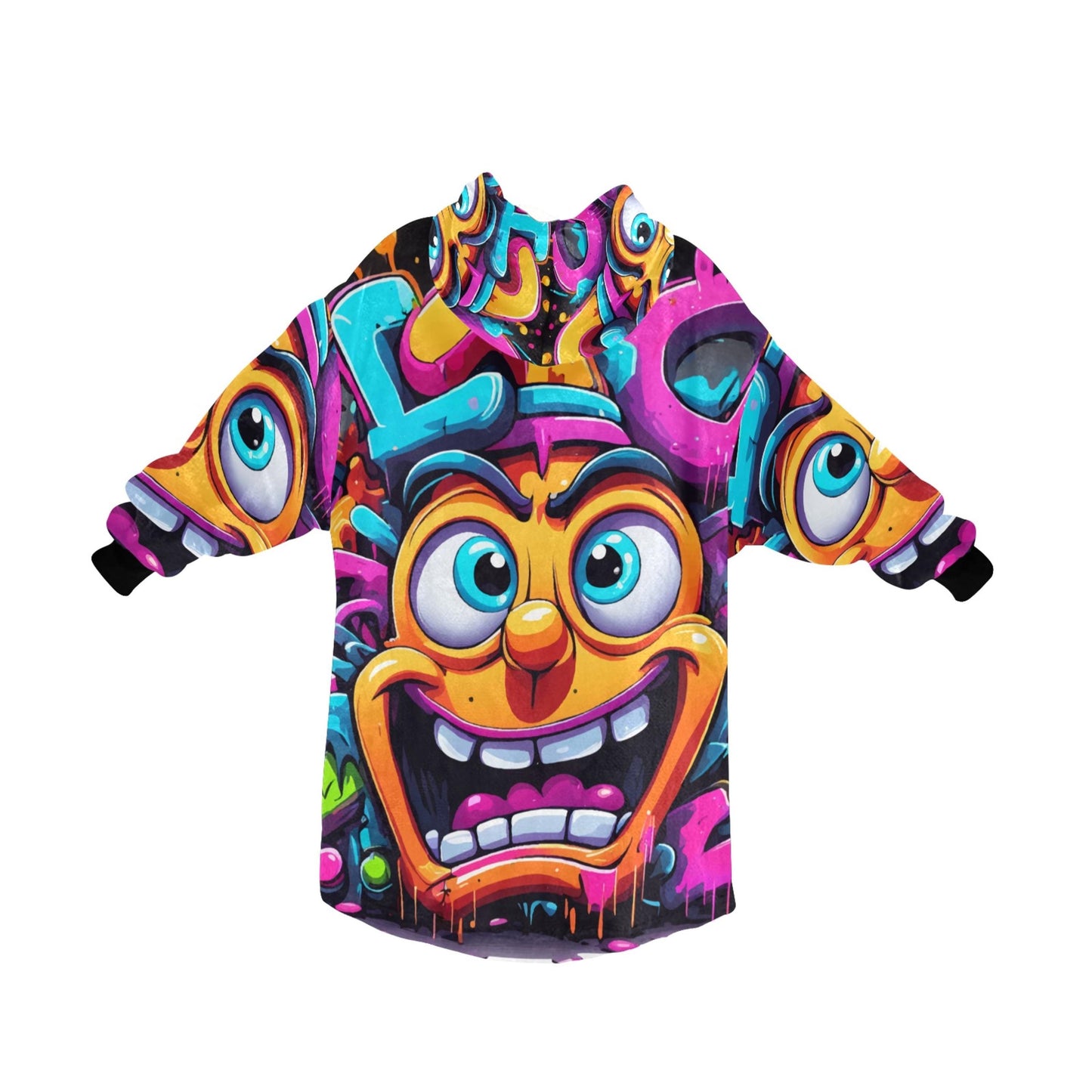 Kids Blanket Hoodie Cartoon Comics Art Graffiti