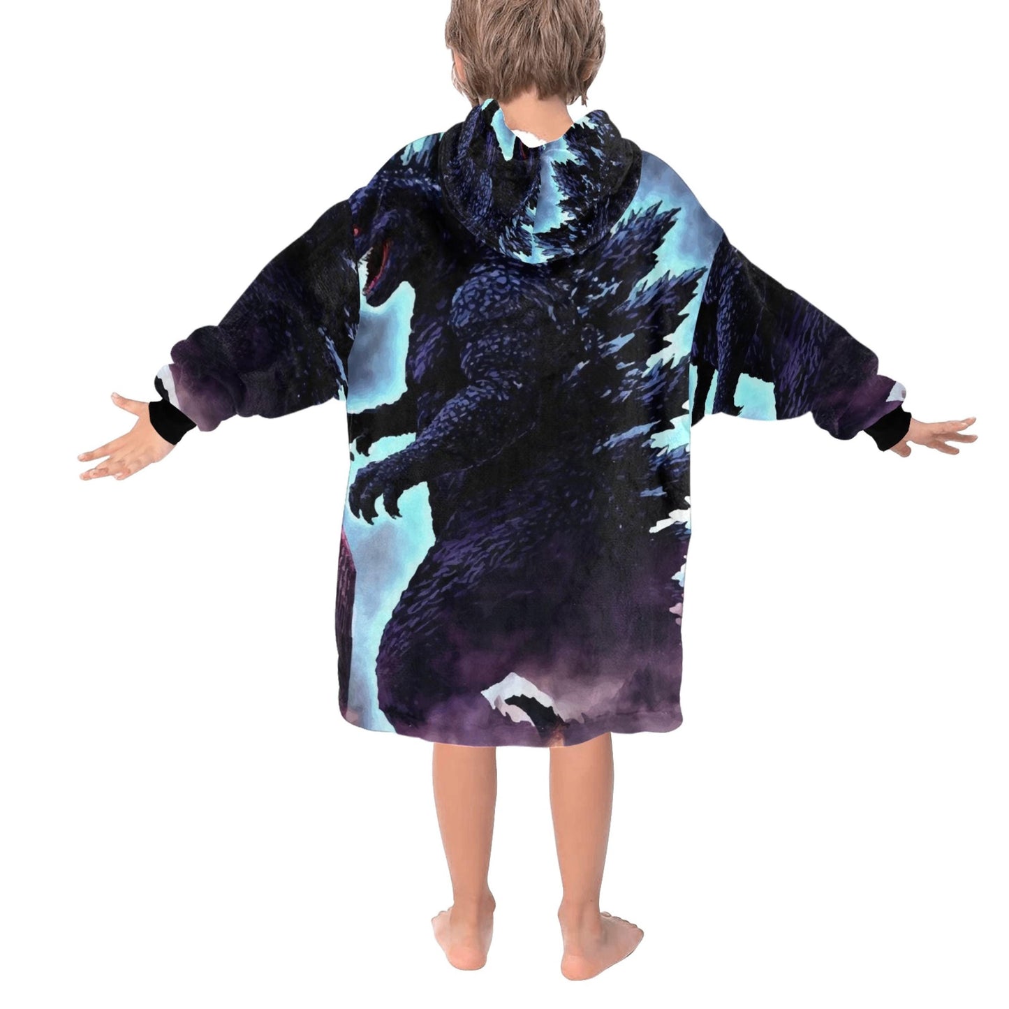 Kids Blanket Hoodie Godzilla Kaiju Gojira Japam Monster Retro