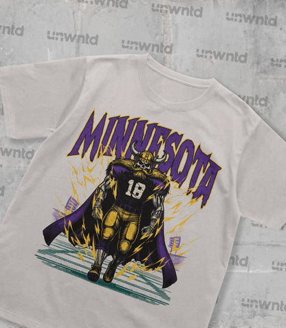 Minnesota Football Shirt - Graphic Tees - Skeleton Shirt - Merch Tee - Gift Shirt - Bootleg Shirt - Vintage - Skeleton Football Shirt